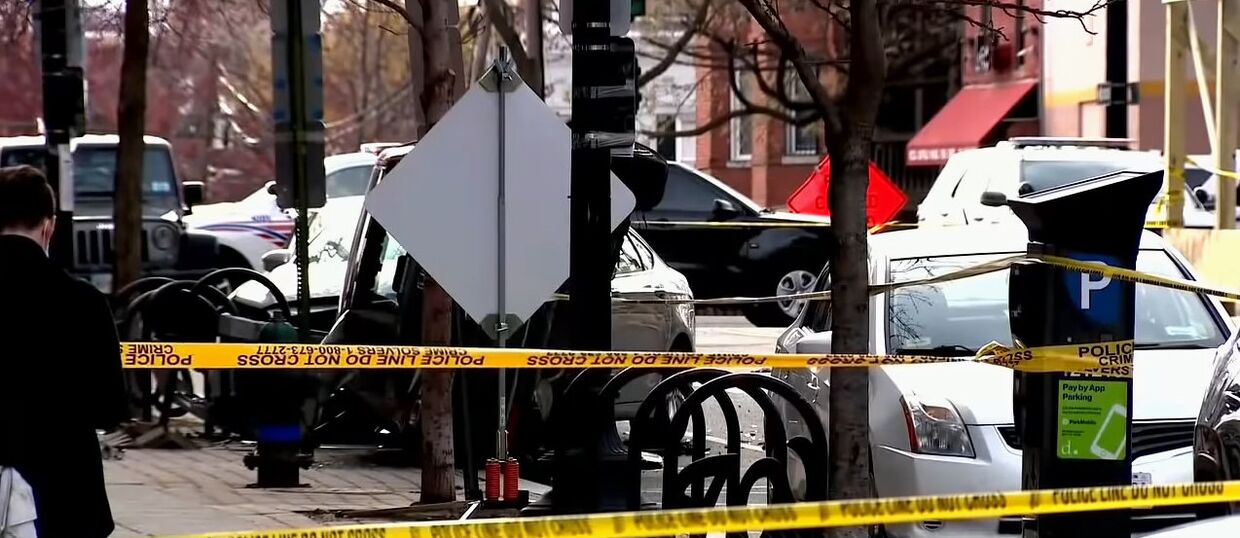 Место преступления в Вашингтоне, где был убит курьер UberEats