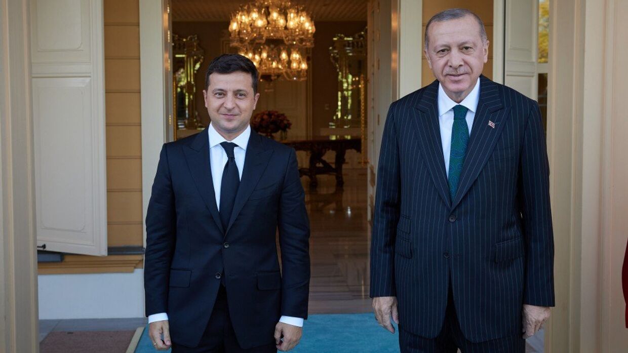 Президент Украины Владимир Зеленской и президент Турции Реджеп Тайип Эрдоган во время встречи в Стамбуле