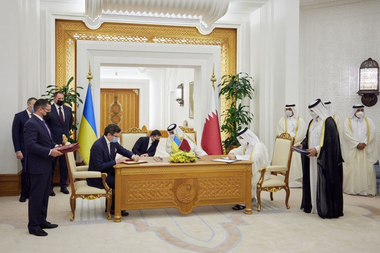 Официальный визит президента Украины Владимира Зеленского в Катар