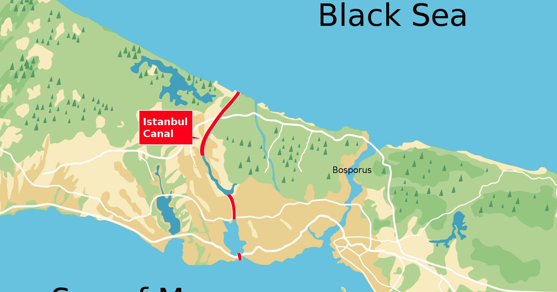 Утверждённый вариант проекта канала Стамбул (2018) - ИноСМИ, 1920, 15.04.2021