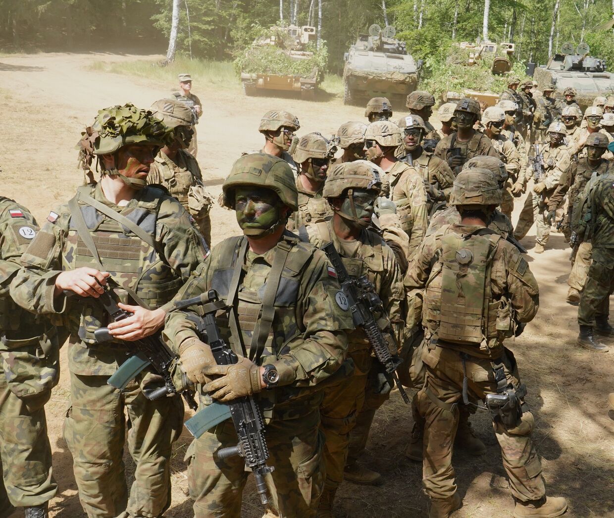 Польские и американские военные на учениях НАТО «Защитник Европы»