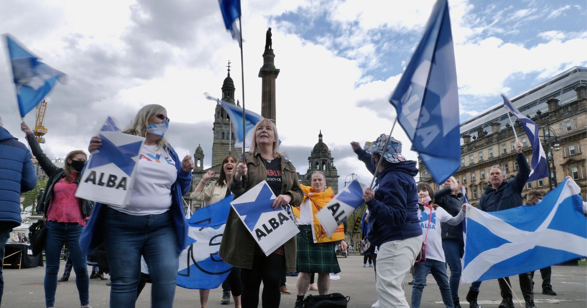 Сторонники независимости Шотландии во время митинга в Глазго - ИноСМИ, 1920, 28.09.2021