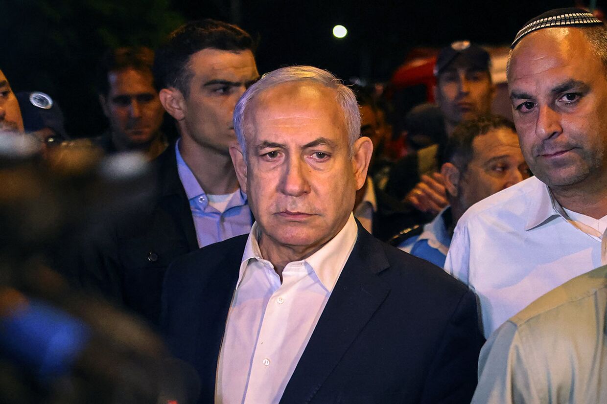 Премьер-министр Израиля Биньямин Нетаньяху в городе Лод