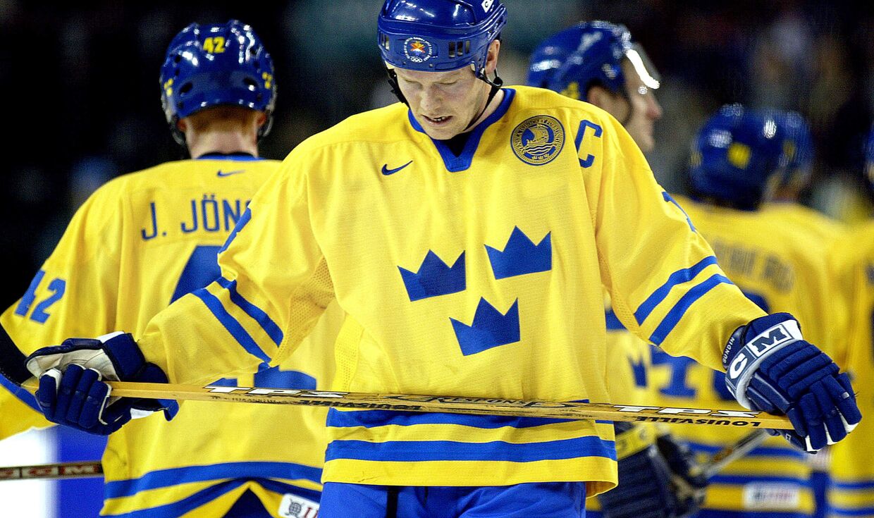 Матс Сундин в составе сборной Швеции по хоккею «Тре крунур»