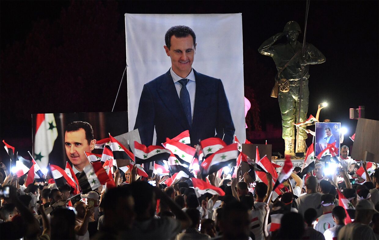 Акция в поддержку президента Сирии Б. Асада
