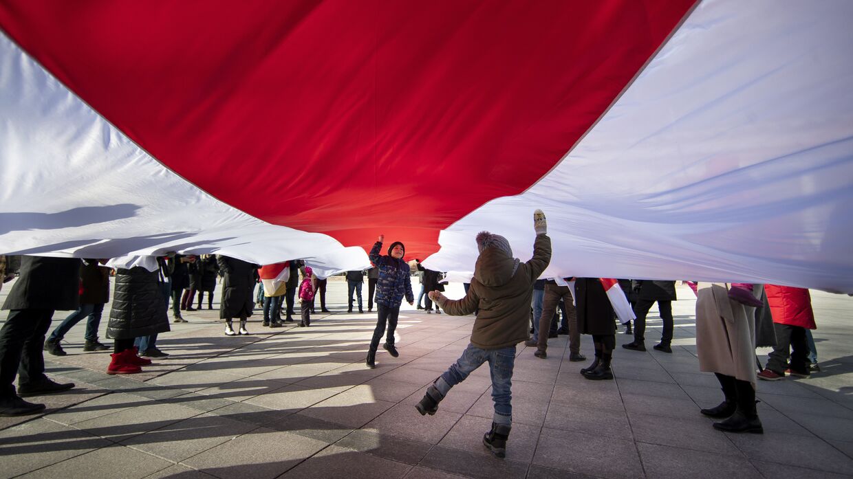 Демонстрация в знак протеста против преследований оппозиции в Белоруссии, Вильнюс, Литва
