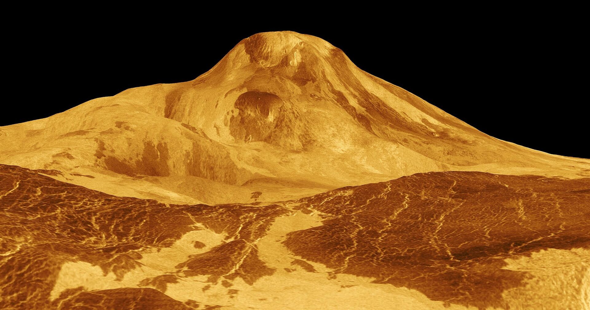 Сгенерированное на компьютере изображение горы Маат, Венера - ИноСМИ, 1920, 03.06.2021