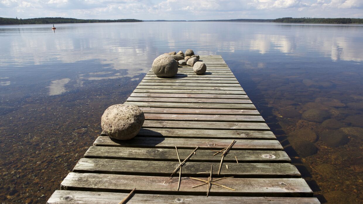 Вид на озеро Сайма в финском городе Иматра