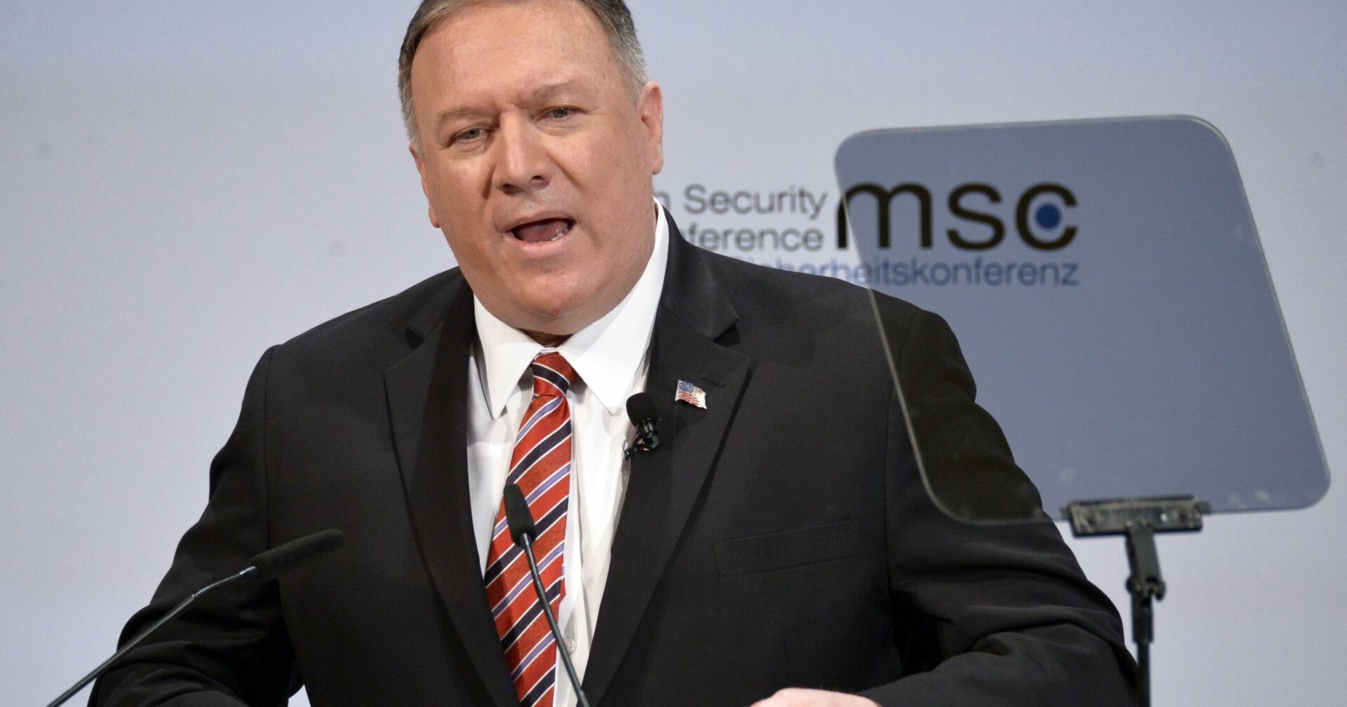 Госсекретарь США Майк Помпео выступает на Мюнхенской конференции по безопасности в 2020 году Госсекретарь США Майк Помпео выступает на Мюнхенской конференции по безопасности в 2020 году - ИноСМИ, 1920, 16.06.2021