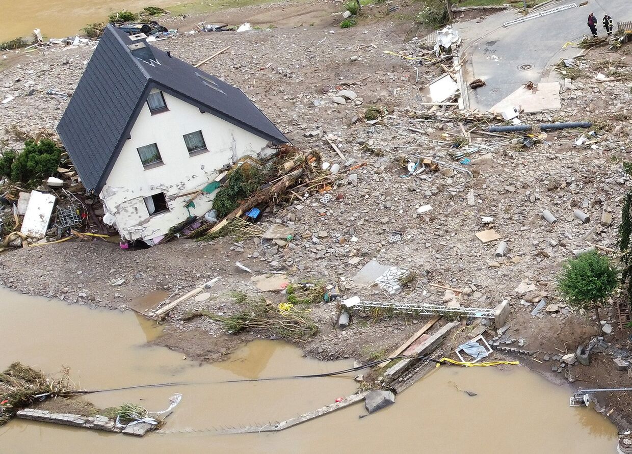 Дом, пострадавший в результате наводнения в Шульде
