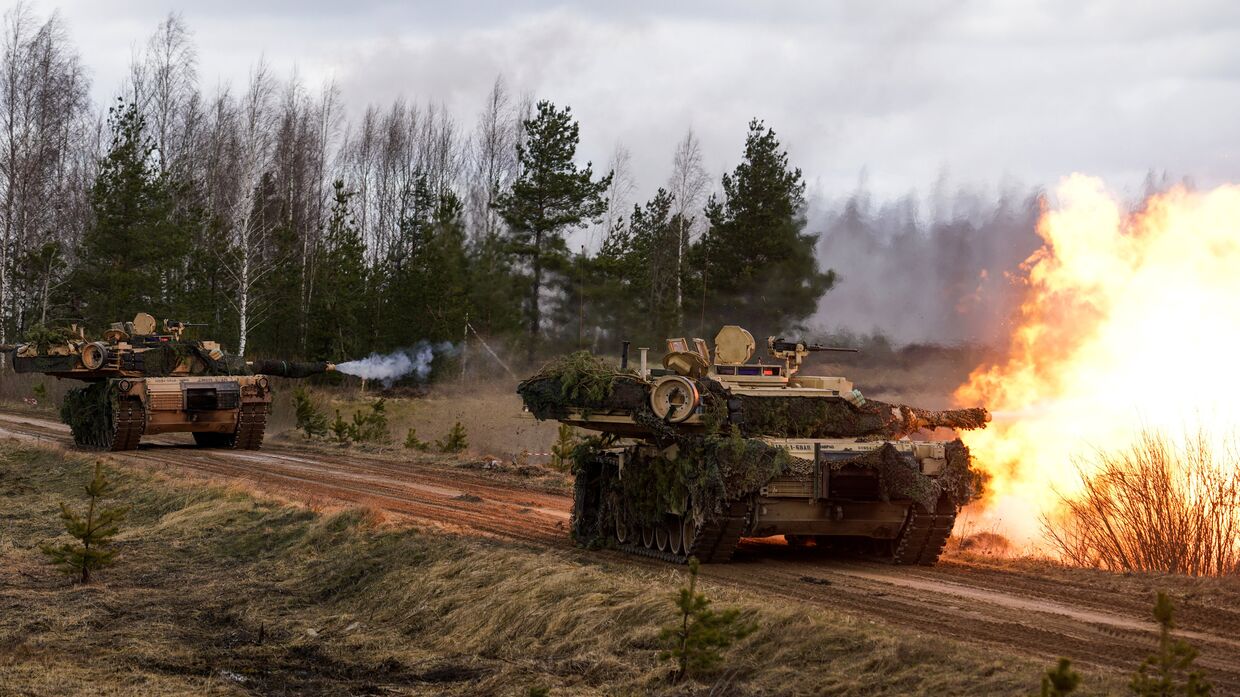 Танки M1 Abrams на международных военных учениях Summer Shield XIV в Латвии