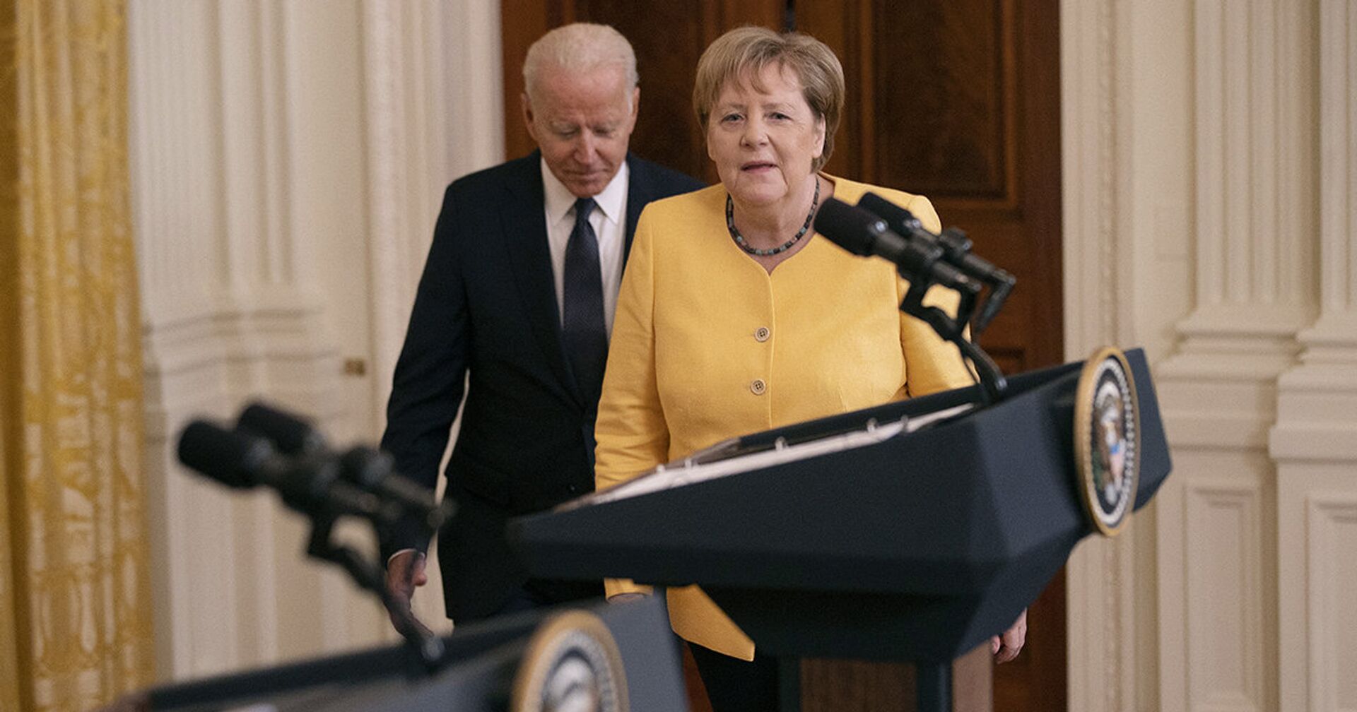 Канцлер Германии Ангела Меркель и президент Джо Байден в Белом доме в Вашингтоне - ИноСМИ, 1920, 23.07.2021