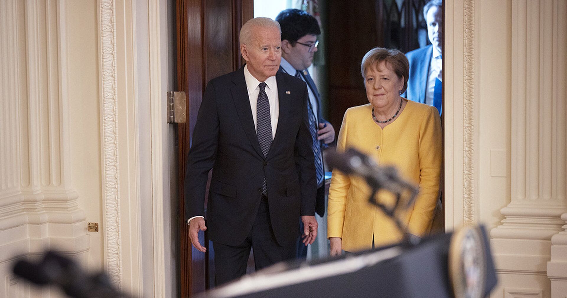 Канцлер Германии Ангела Меркель и президент Джо Байден в Белом доме в Вашингтоне - ИноСМИ, 1920, 23.07.2021