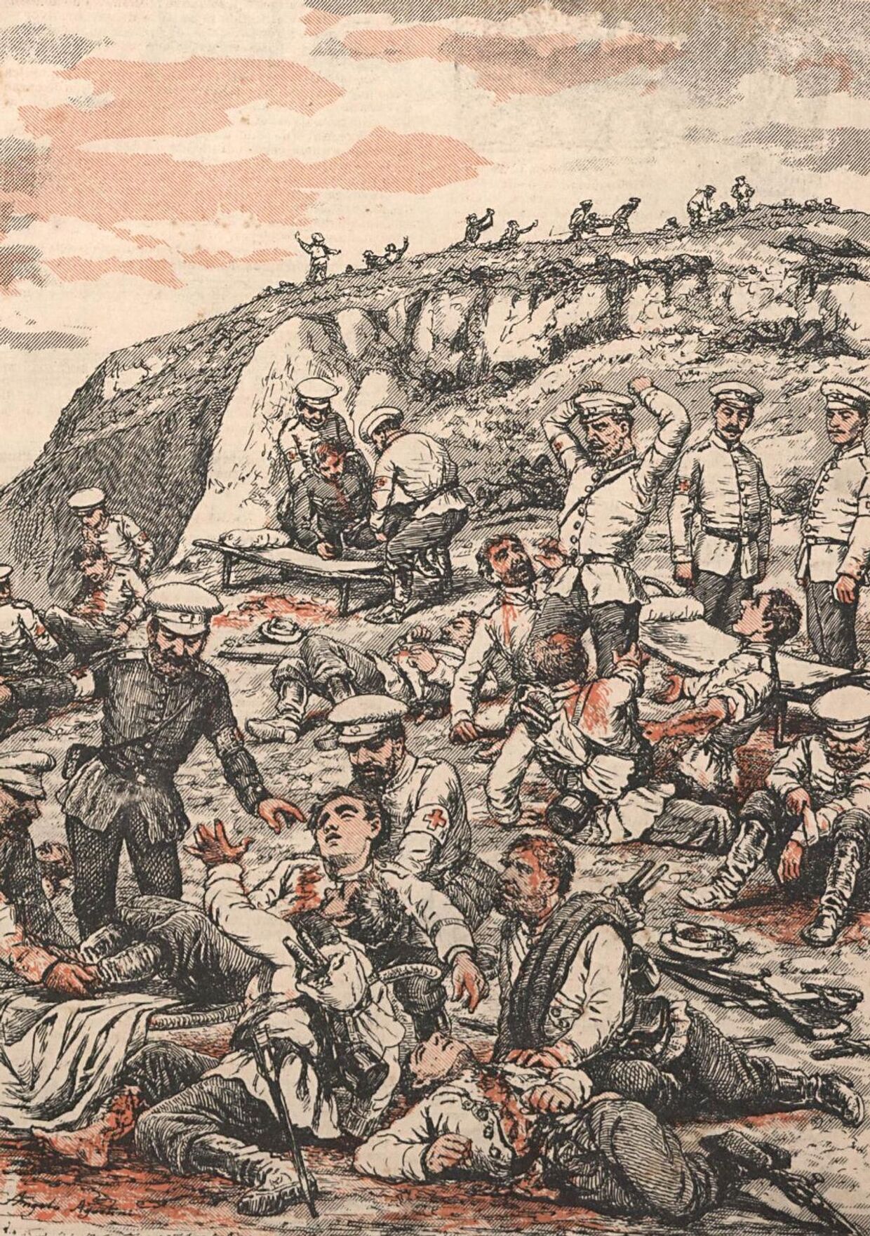 Русско-японская война. Перевозка раненых русских. 1904 год