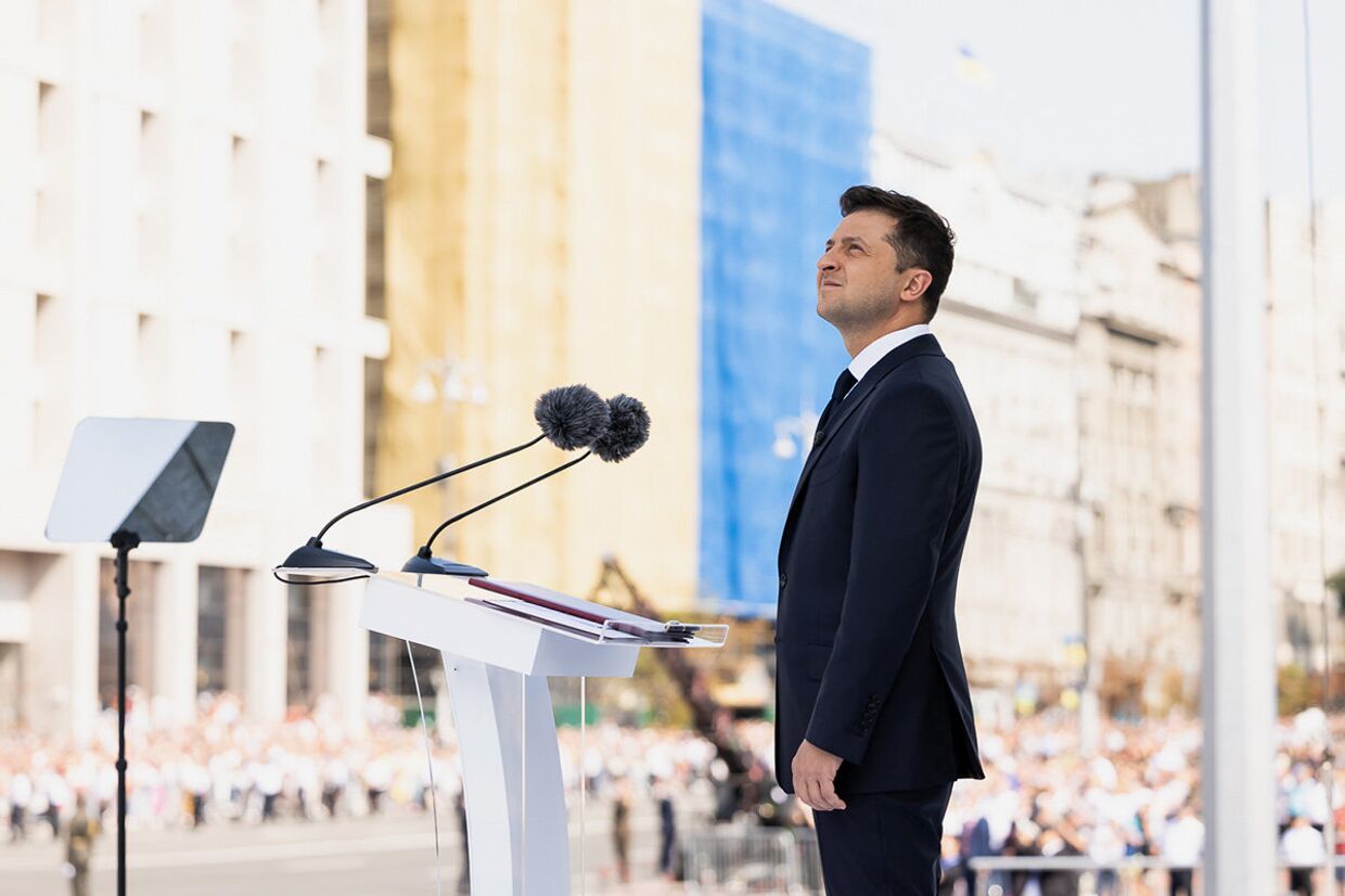 Президент Украины Владимир Зеленский на параде
