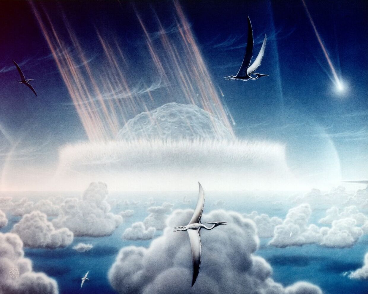 Столкновения Земли с астероидом: художественное изображение