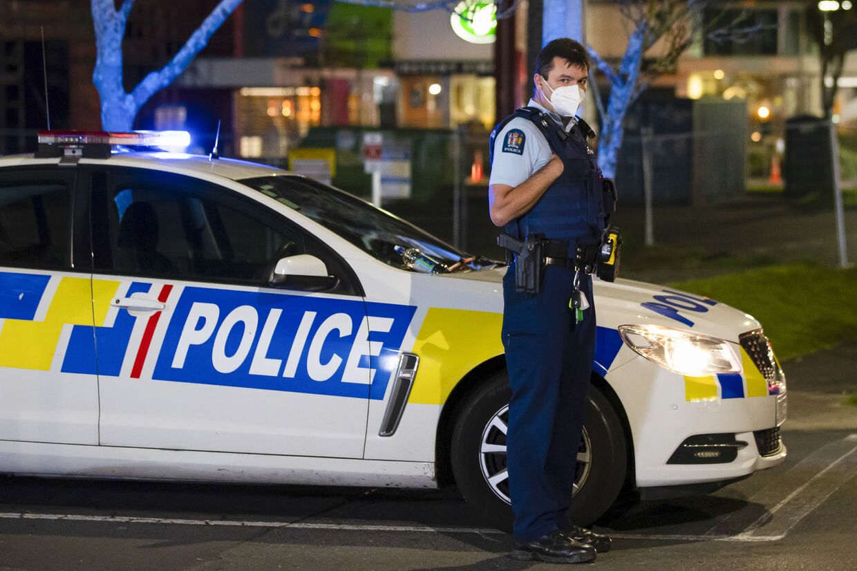 Полиция на месте теракта в Окленде, Новая Зеландия