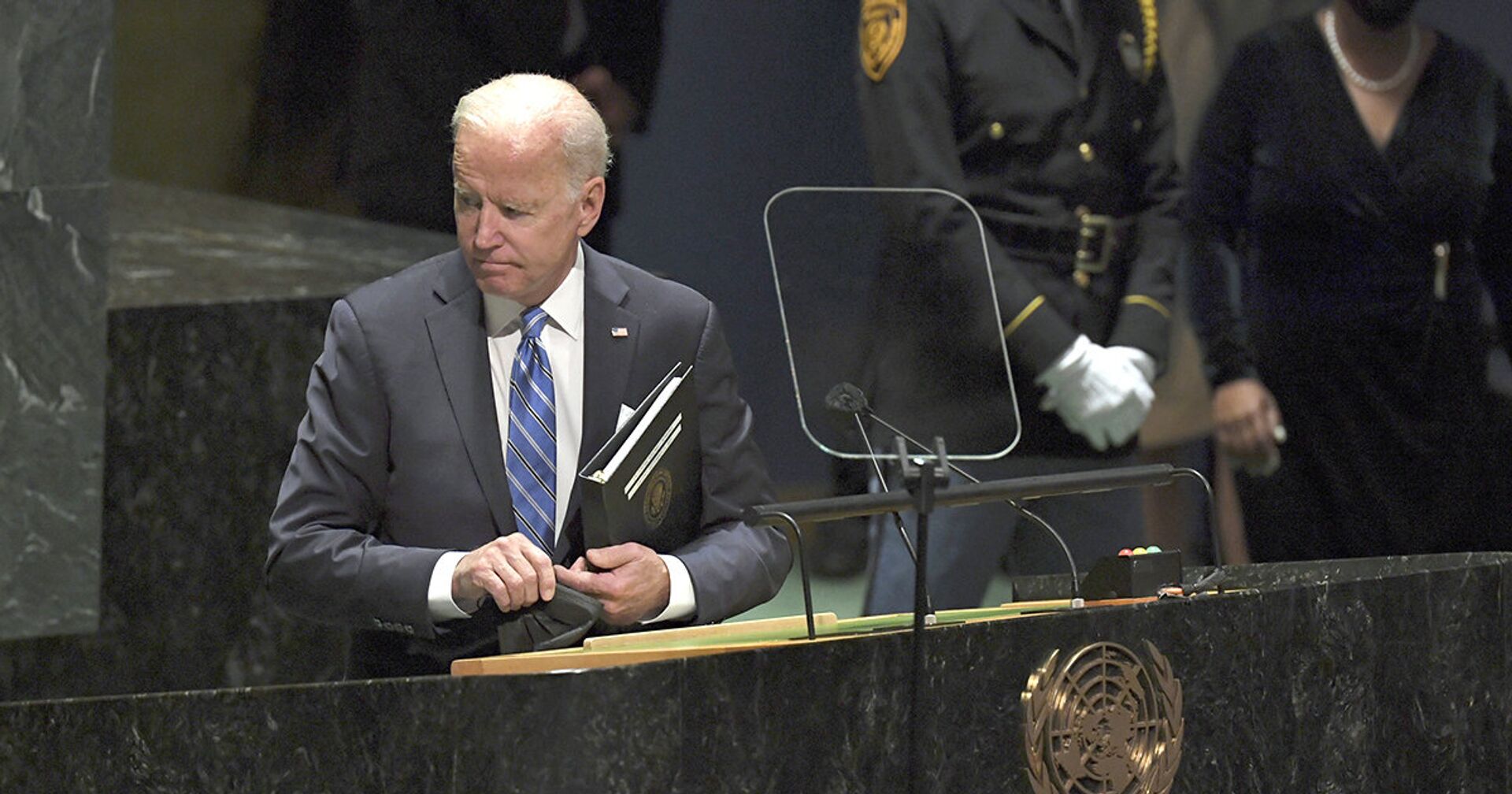 Президент США Джо Байден выступает на 76-й сессии Генеральной Ассамблеи в Штаб-квартире ООН в Нью-Йорке - ИноСМИ, 1920, 23.09.2021