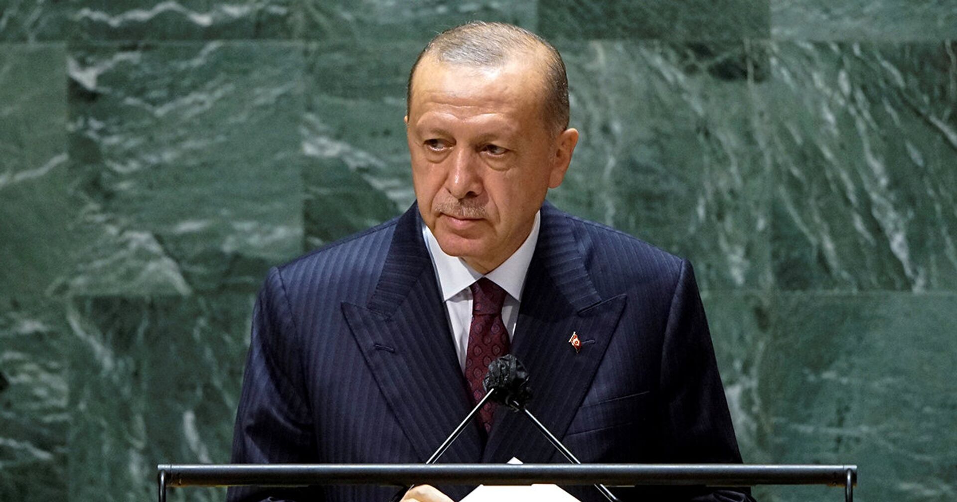 Президент Турции Тайип Эрдоган выступает на 76-й сессии Генеральной Ассамблеи в Штаб-квартире ООН в Нью-Йорке - ИноСМИ, 1920, 23.09.2021