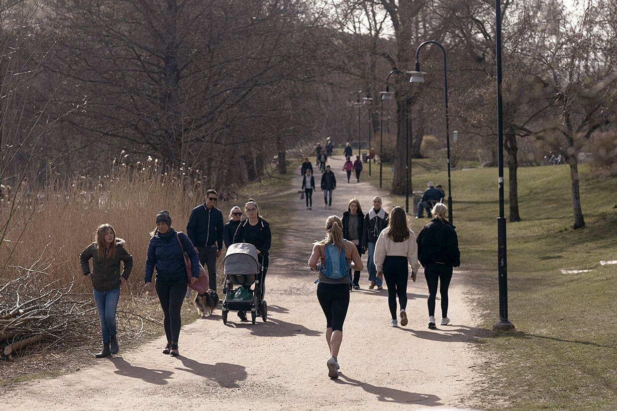 Посетителя парка в Стокгольме, Швеция