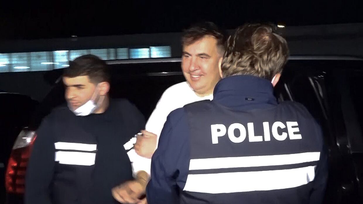 Бывший президент Грузии Михаил Саакашвили в Рустави, Грузия