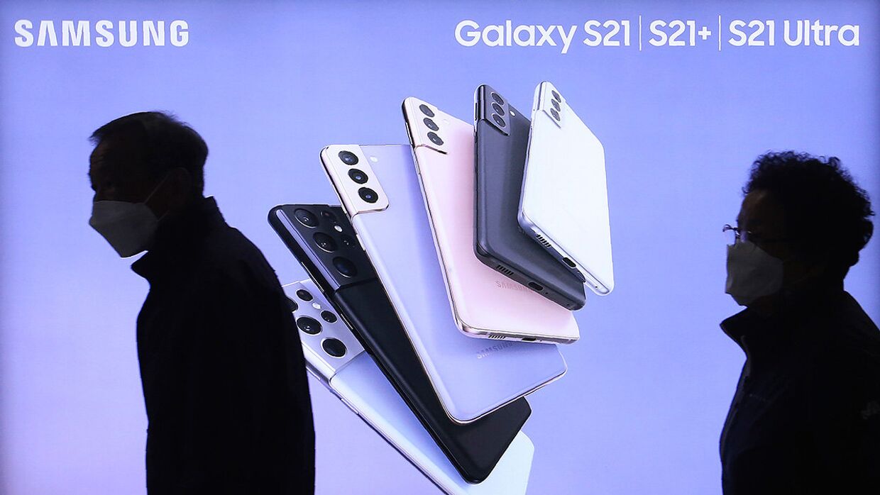 Реклама смартфонов Samsung в Сеуле
