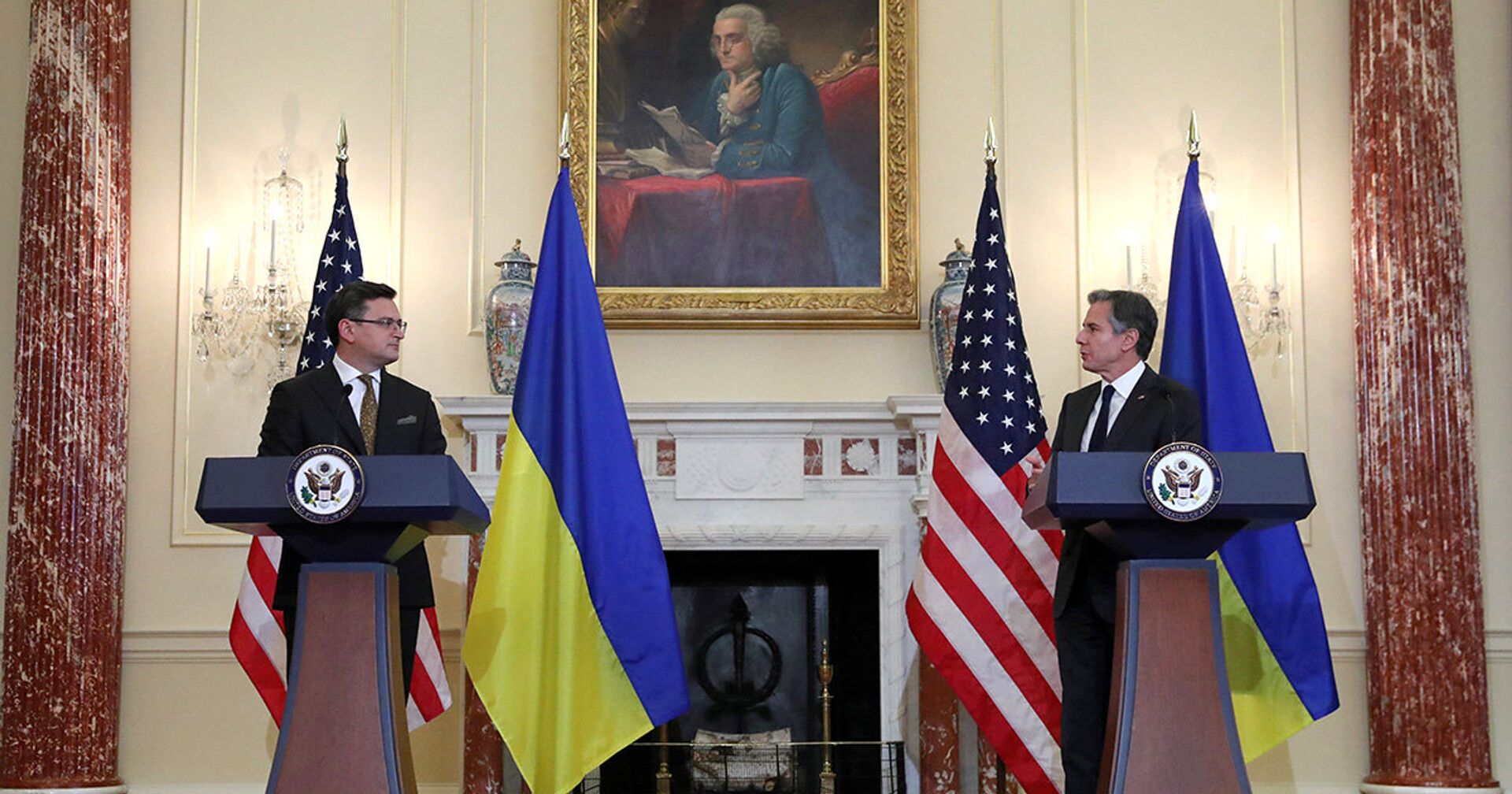 Государственный секретарь США Энтони Блинкен и министр иностранных дел Украины Дмитрий Кулеба - ИноСМИ, 1920, 11.11.2021