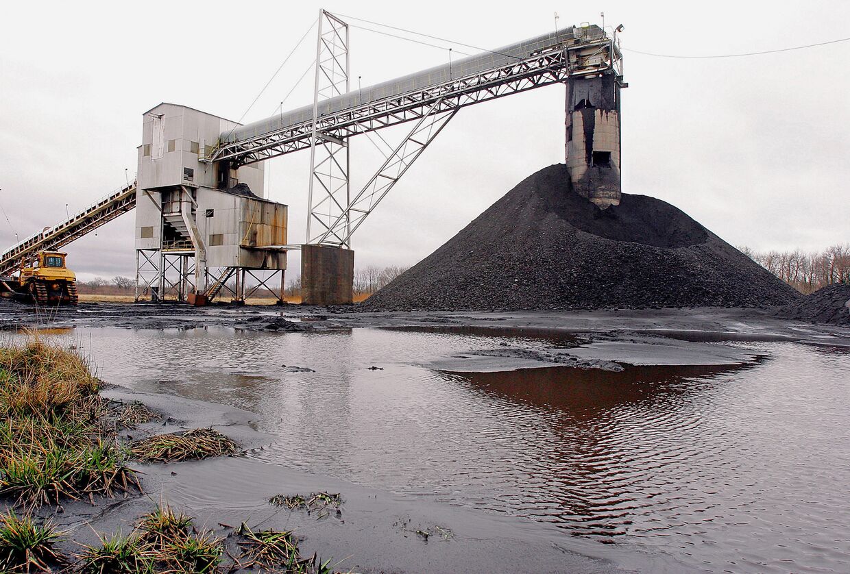 Конвейерная лента угольной шахты в штате Иллинойс