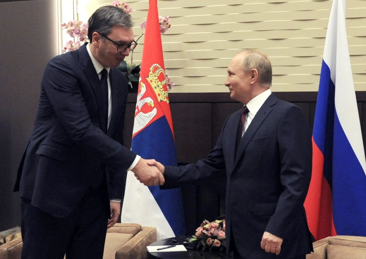 Встреча президента РФ В. Путина с президентом Сербии А. Вучичем