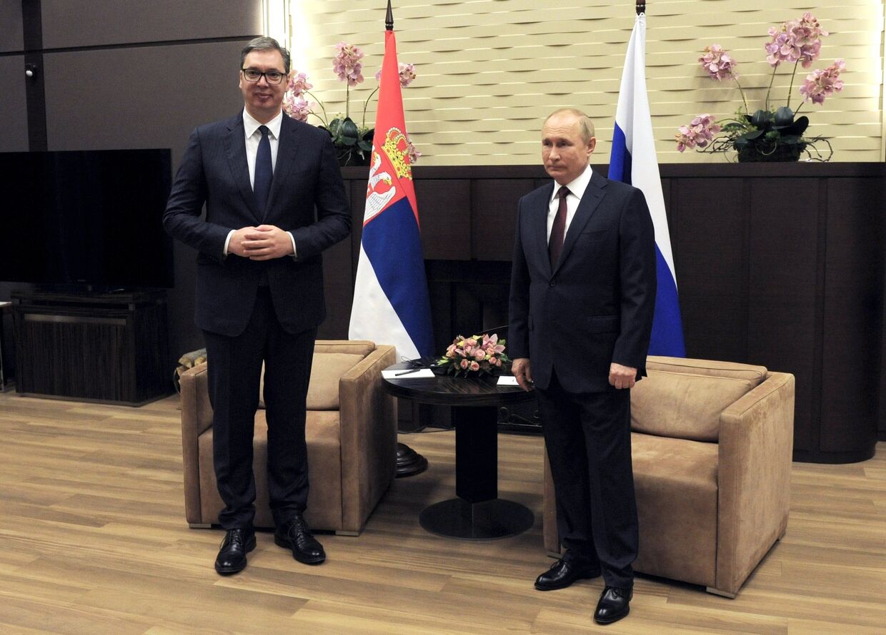 Встреча президента РФ В. Путина с президентом Сербии А. Вучичем