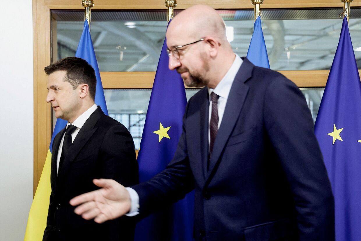 Президент Европейского Совета Шарль Мишель и президент Украины Владимир Зеленский