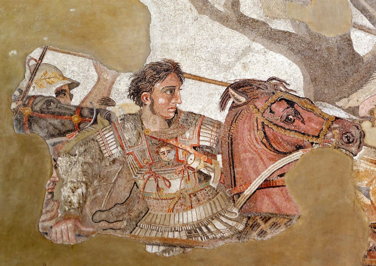 Александр Македонский на фрагменте мозаики